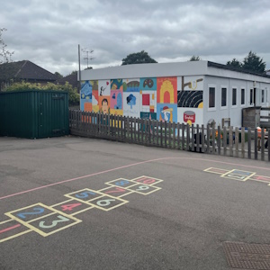 Marriott Primary school final image mural in playground.