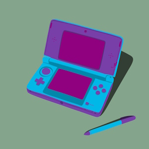Illustrated image of Blue Nintendo 3DS