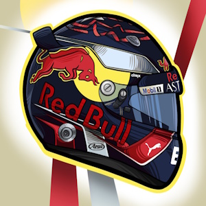 Illustrated F1 Redbull Helmet
